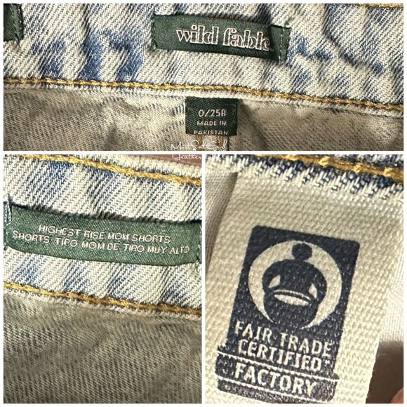 Wild Fable Light Acid Wash Highest Rise Mom Shorts Size 25 - Picture 3 of 4